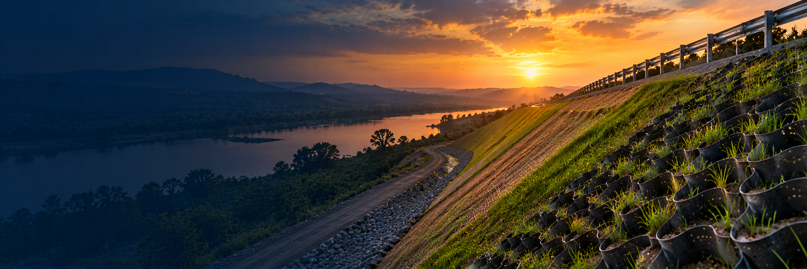 Auroguard geosynthetics and geotextile rolls for highway embankments